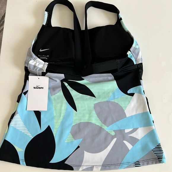 NIKE Women’s Mesh Floral Print V-Back 2-Piece Tankini Swim Set - Picture 12 of 13